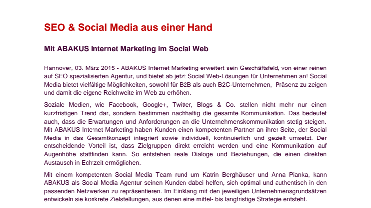 SEO & Social Media aus einer Hand