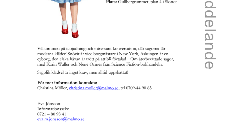 Sagolik tebjudning på Stadsbiblioteket