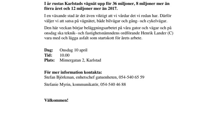 Startskott för vägsatsning värd 36 miljoner