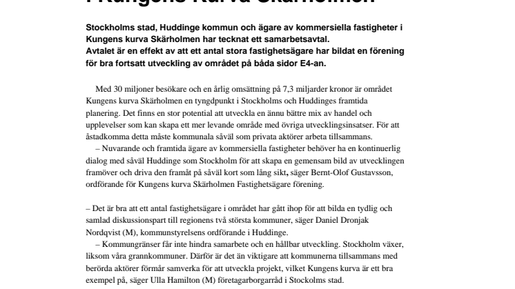 Fastighetsägare går samman i Kungens Kurva Skärholmen