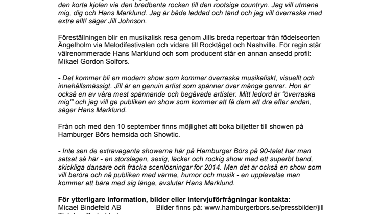 Jill Johnson på Hamburger Börs