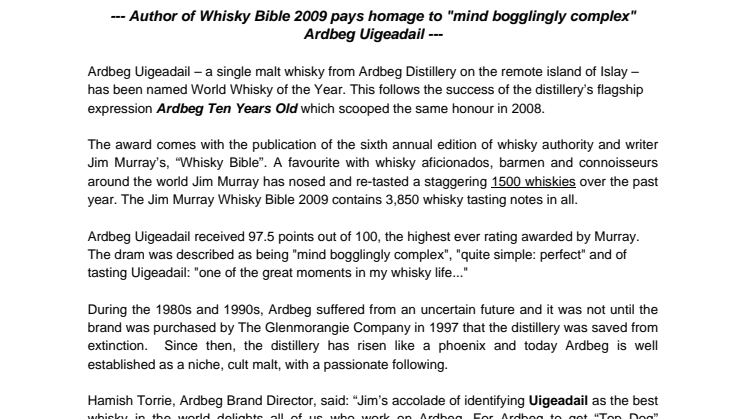 Ardbeg Uigeadail är världens bästa whisky!