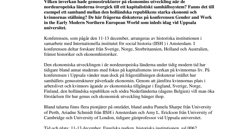 Genusstrukturers inverkan på ekonomin diskuteras på konferens