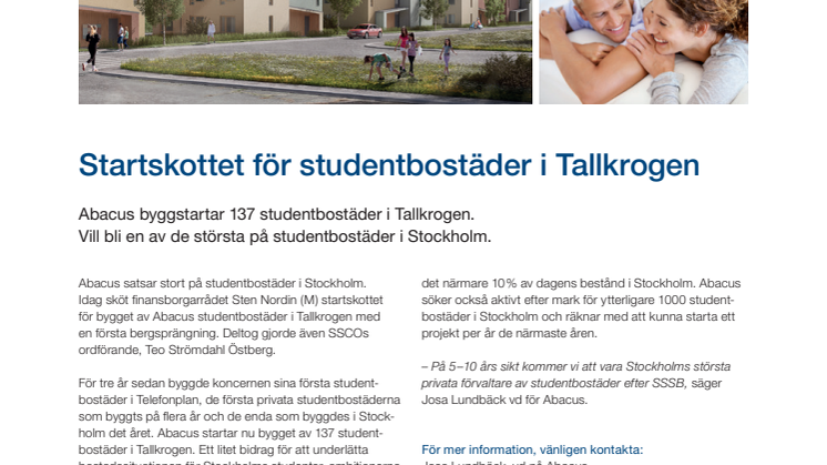 Startskottet för studentbostäder i Tallkrogen