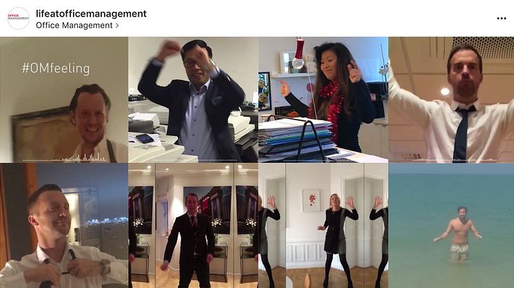 Fredagsfeelning hos ledningsgruppen på Office Management som utmanats i #fridaydancebattle