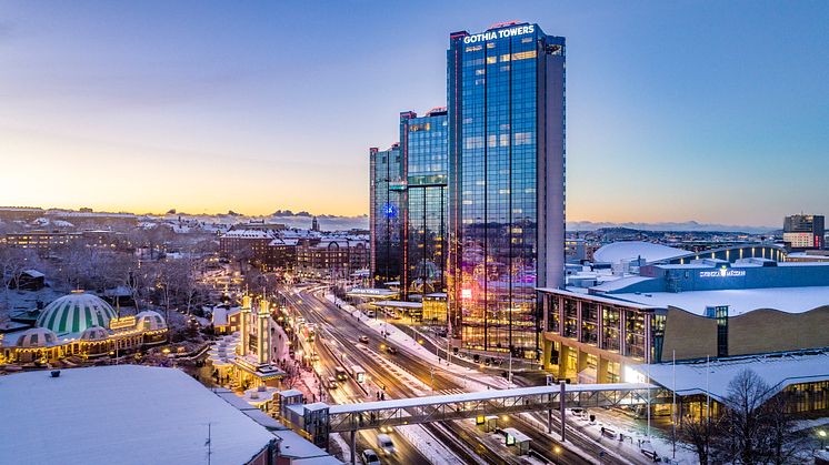 Svenska Mässan och Gothia Towers i Göteborg. 