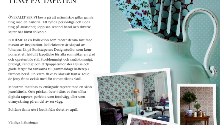 BOHÈME – Svunna tiders ting på tapeten