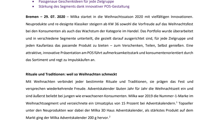 Die große Milka Weihnachtsvielfalt 2020