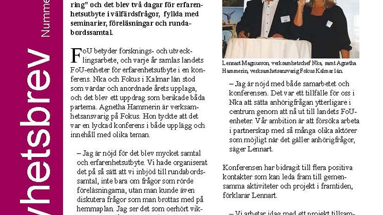 Nyhetsbrev - Anhöriga till äldre personer - nr 3 2013
