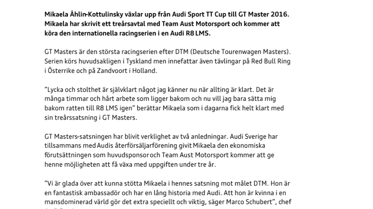 Mikaela Åhlin-Kottulinsky växlar upp