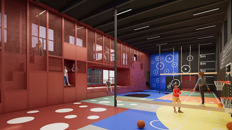 Illustration af den nye gymnastiksal