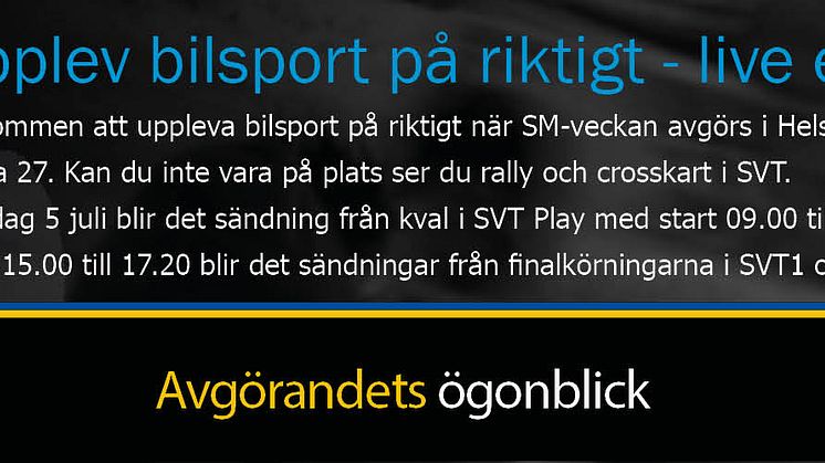 ​Missa inte bilsporten på din skärm i sommar