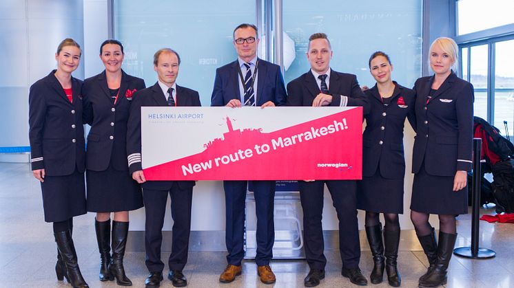 Premiär för Norwegians första direktlinje mellan Helsingfors och Marrakech