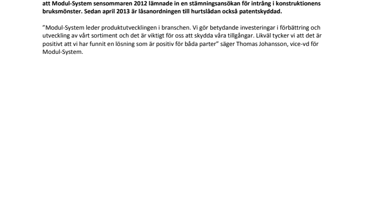 Modul-System licensierar lösning till Sortimo 