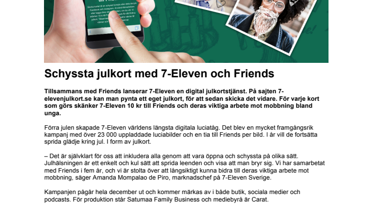 Schyssta julkort med 7-Eleven och Friends