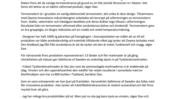Termometer från Safehorse of Sweden var hetast på mässan