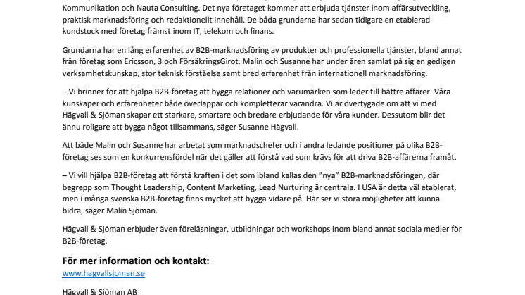 Nystartad B2B-byrå satsar på strategiska tjänster inom Content Marketing