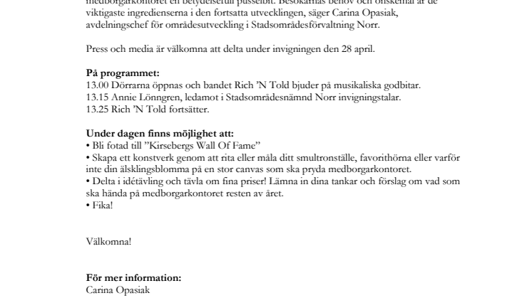 Pressinbjudan: Nyinvigning av Medborgarkontor Norr – en del i Malmö stads medborgarservice 