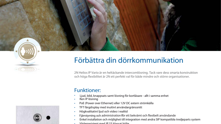 Porttelefoner från Gate Security - 2N Helios IP Vario
