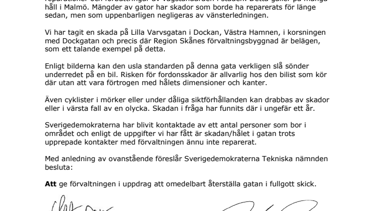 Reparera Lilla Varvsgatan i Dockan