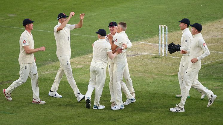 Brydon Carse celebrates a wicket for England Lions against Australia A (Getty Sport)