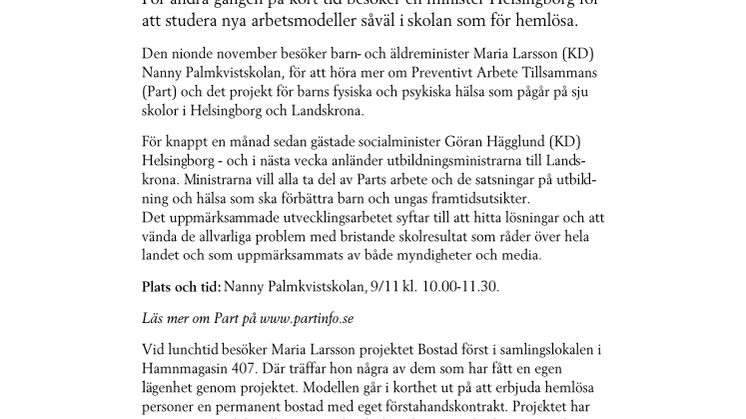 Nytt ministerbesök i Helsingborg – utvecklingsarbete väcker nationell uppmärksamhet