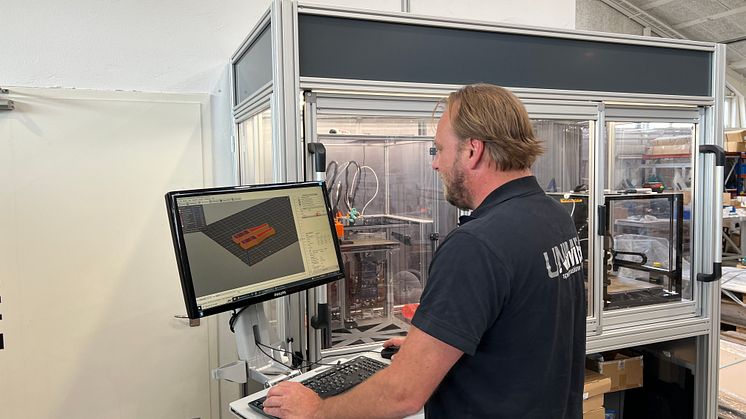 3D-print har fået en central plads på værkstedet hos Unimec A/S, hvor maskinen har strømlinet produktionen af prototyper. Foto: PR.