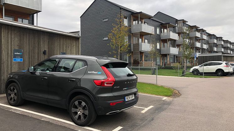 I BoKlok Glasörten i Bunkeflostrand kan de boende nyttja två bilar från Sunfleet.