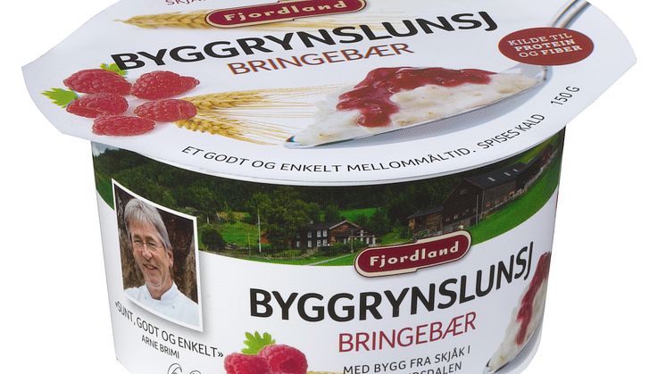 Byggrynslunsj med bringebær