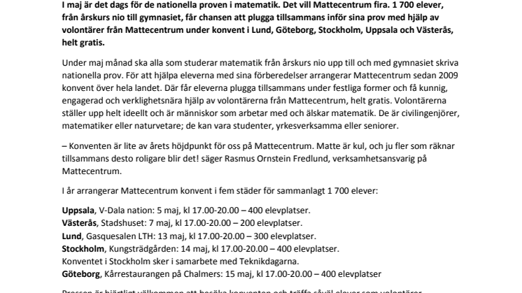 Stans största räknestuga - plugga inför de nationella proven med Mattecentrum 