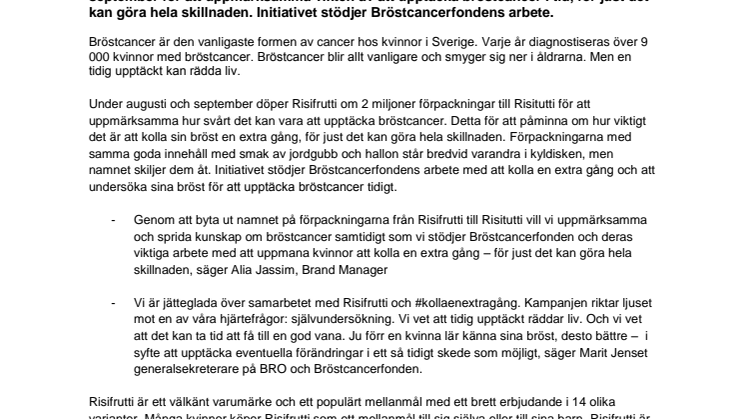 Risifrutti byter namn för att uppmärksamma bröstcancer