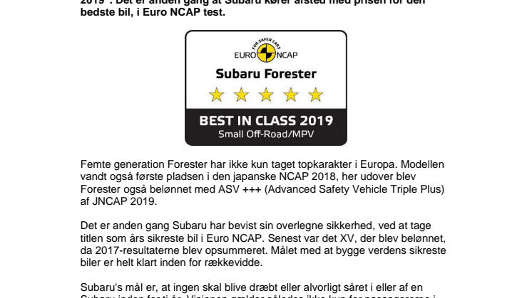 Ny Forester e-Boxer er bedst i klassen
