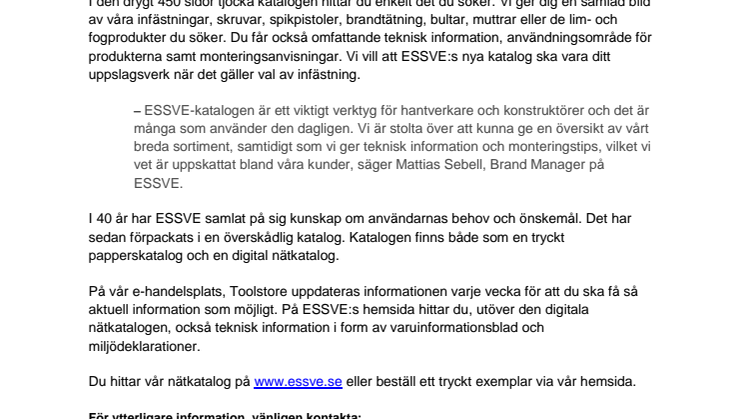 Nya ESSVE katalogen 2011 – en 40-åring med fräsch insida