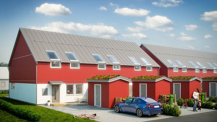 I Brf Magasinet byggs 20 bostadsrätter med inspiration från svenska ekonomibyggnader. 