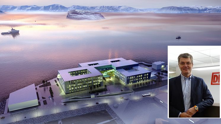 Nye Hammerfest Sykehus skal bli et topp moderne sykehus med de beste løsninger for ansatte, pasienter og pårørende. Foto: Sykehusbygg