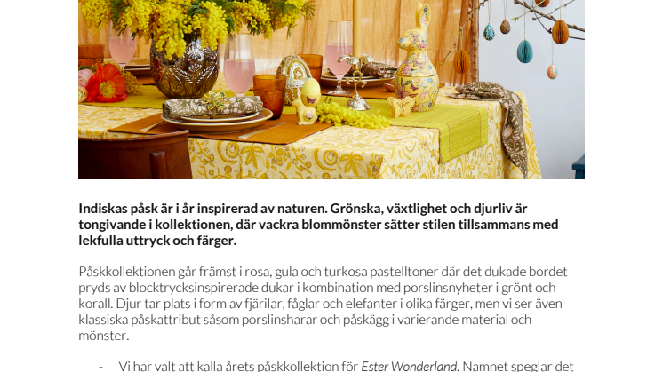Indiska välkomnar våren med påsknyheter