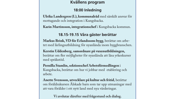 Pressinbjudan Dialogmöte 15 maj: Från mottagande till jobb och egenförsörjning – så tar vi emot nyanlända