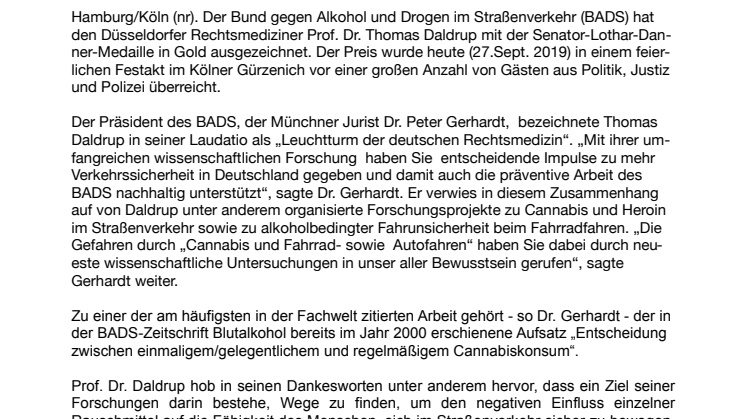 „Ehrung für einen LEUCHTTURM der Rechtsmedizin“