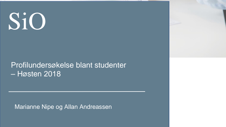 Hovedfunn i SiOs profilundersøkelse