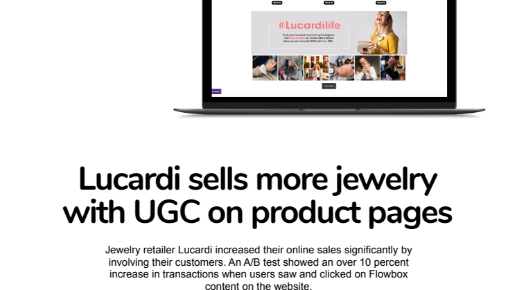 Lucardi sells more jewelry with UGC on product pages