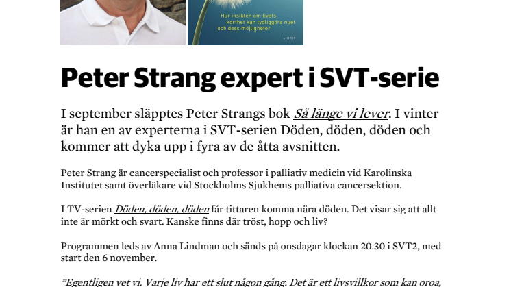 Peter Strang expert i SVT-serie