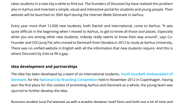 Launch of unique virtual place for students in Denmark - #DiscoverCity
