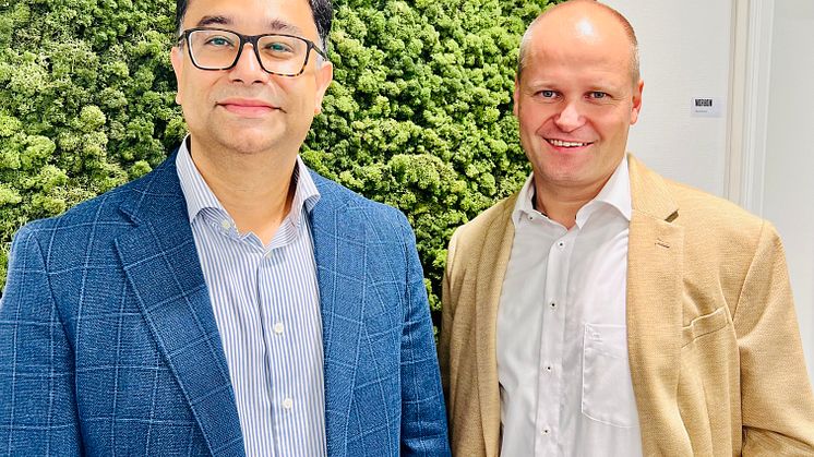 Dr. Rahul Fotedar of Morrow Batteries and Mr. Jan Böbel of Gamma Technologies last week in Arendal, Norway.