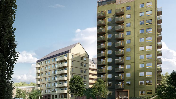 Kvarteret Terrassen med 165 hyresrätter på 1- 4 rum och kök är nu under byggnation i Kallebäcks Terrasser. Lägenheterna.  som ligger nära skogen, kommunikationer och områdets terrasspark, ska stå klara till Göteborgs 400-års jubileum 2021.