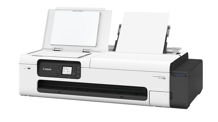 Canon lanserer imagePROGRAF TC-20M, en fullfarge (CMYK), storformat skrivebordsskriver med A4-planskanner.