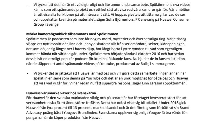 Huawei och Spöktimmen inleder skrämmande samarbete