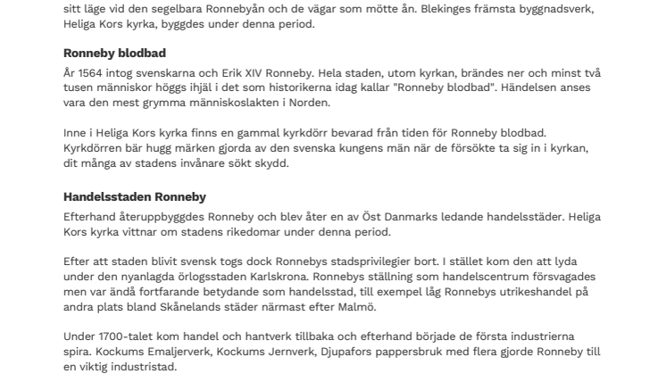 Ronnebys historia