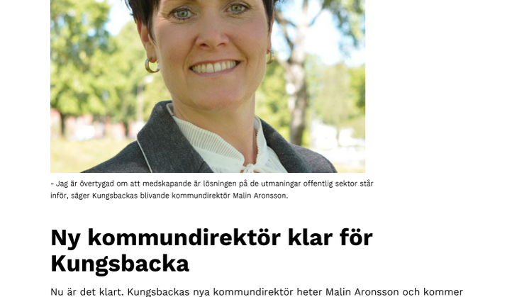 Ny kommundirektör klar för Kungsbacka