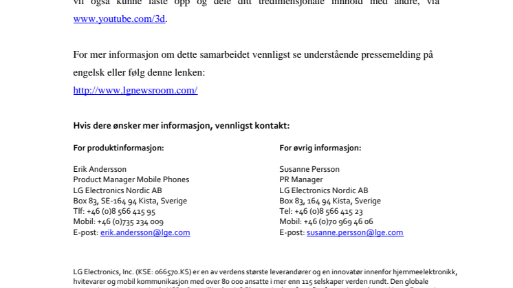 LG og YouTube inngår tredimensjonalt samarbeid