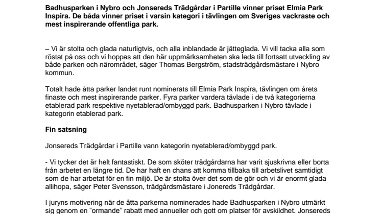 Vinnande grönt koncept på Elmia Park